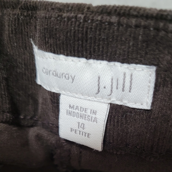 Corduroy J Jill Brown Pants with Side Zipper 14 Petite - Picture 6 of 13